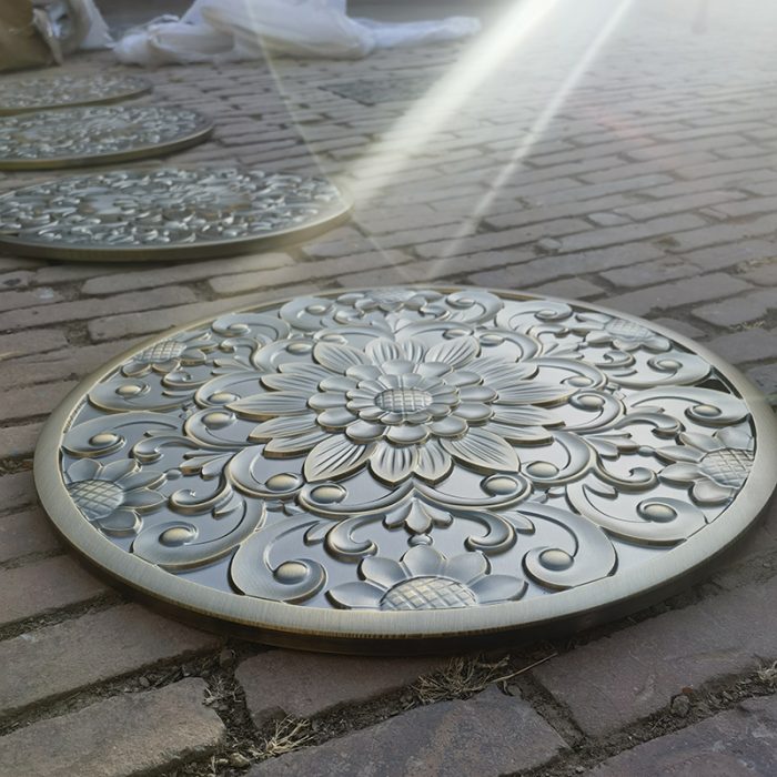 铸铁镀铜艺术井盖-Copper-plated cast iron artistic manhole cover - 图片 5