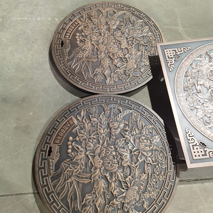 铸铁镀铜艺术井盖-Copper-plated cast iron artistic manhole cover - 图片 3